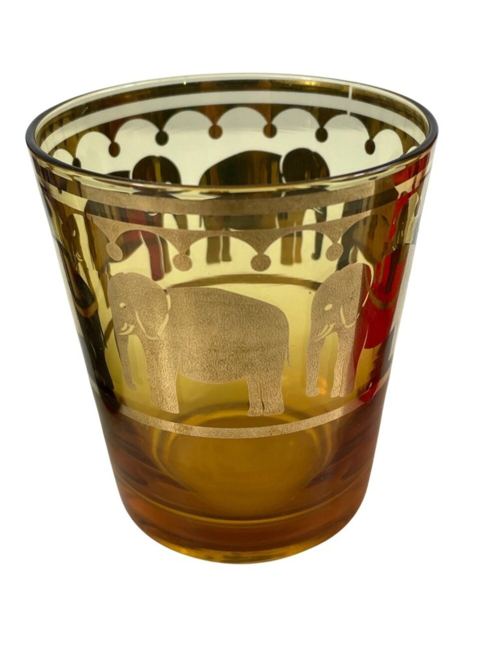 Set Of 3 Vintage MCM Elephant-Themed Juice/Lg Shot Glasses With Gold Detailing - Picture 3 of 9